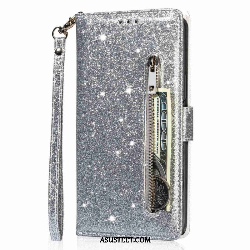 Flip Case Samsung Galaxy S23 5G Glitter Kolikkopussi