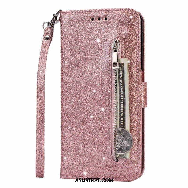 Flip Case Samsung Galaxy S23 5G Glitter Kolikkopussi