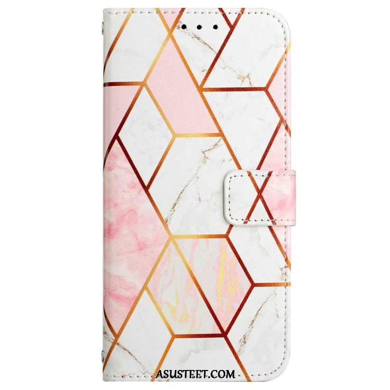 Flip Case Xiaomi 12 / 12X Suojaketju Kuori Strip Marble