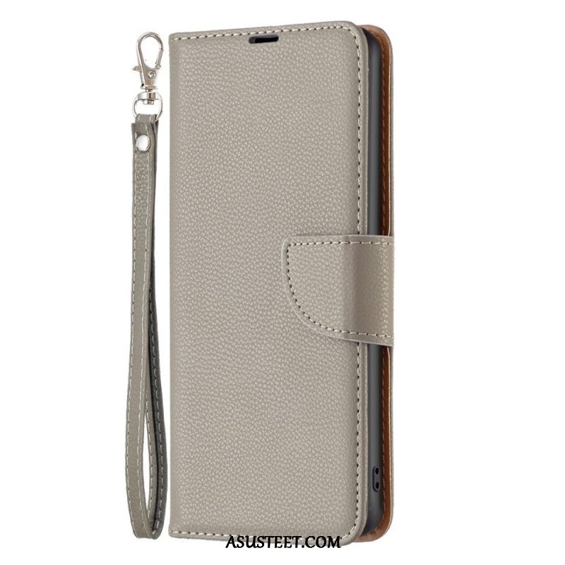 Flip Case Xiaomi 12T / 12T Pro Suojaketju Kuori Strappy Litchi Leather Style