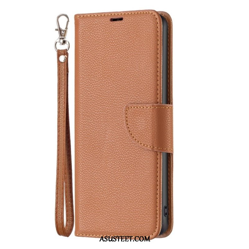 Flip Case Xiaomi 12T / 12T Pro Suojaketju Kuori Strappy Litchi Leather Style