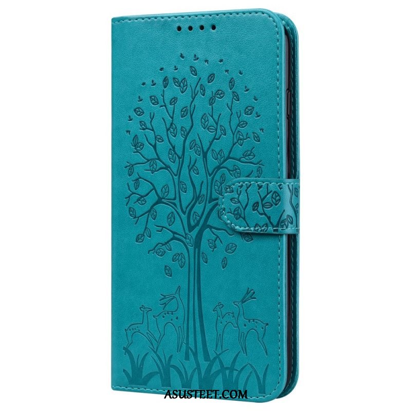 Flip Case Xiaomi Redmi Note 11 Pro / 11 Pro 5G Puu Ja Hirvi