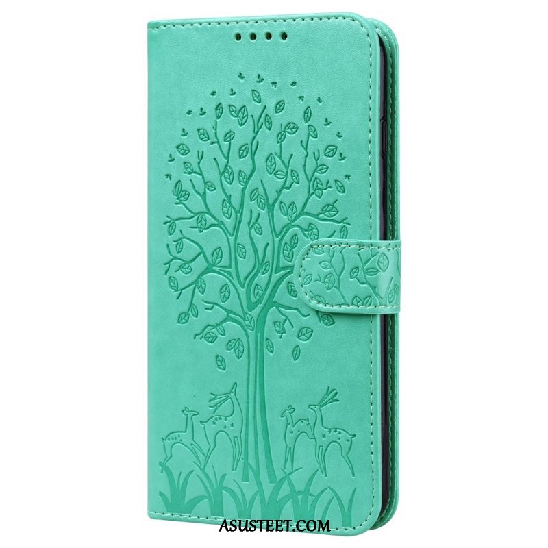 Flip Case Xiaomi Redmi Note 11 Pro / 11 Pro 5G Puu Ja Hirvi