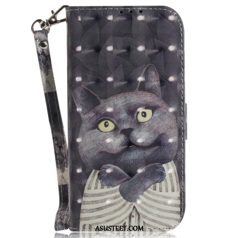 Flip Case Xiaomi Redmi Note 12 4G Suojaketju Kuori Alkuperäinen Thong Cat