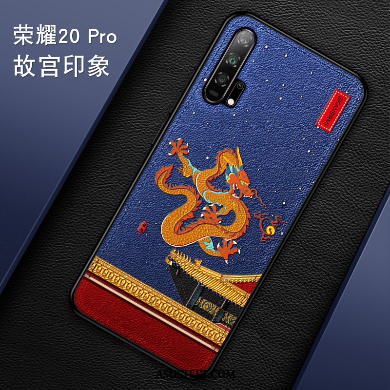 Honor 20 Pro Kuori Kuoret Tide-brändi Luova Nahka Kohokuviointi Sininen