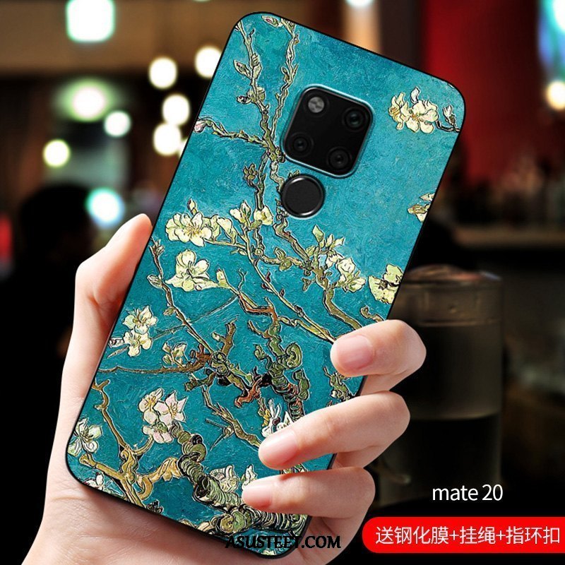 Huawei Mate 20 Kuoret Kohokuviointi Muokata Pesty Suede Suojaus Silikoni