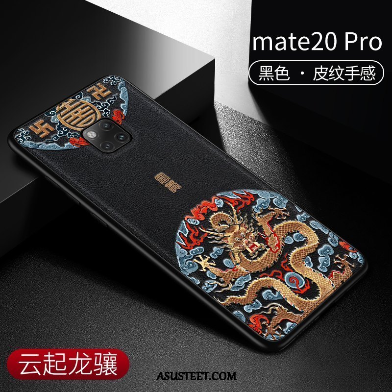 Huawei Mate 20 Pro Kuoret Vihreä Nahka Silikoni Kiinalainen Tyyli Kuori