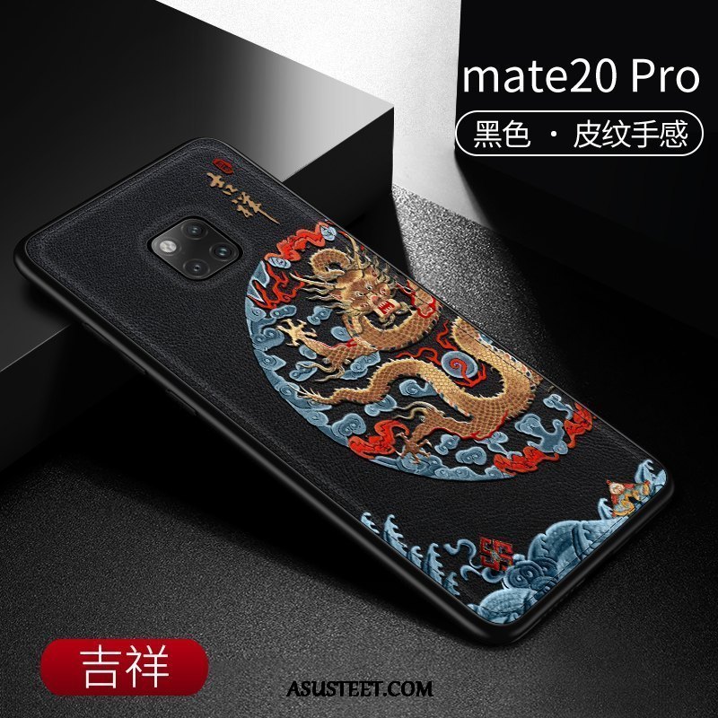 Huawei Mate 20 Pro Kuoret Vihreä Nahka Silikoni Kiinalainen Tyyli Kuori