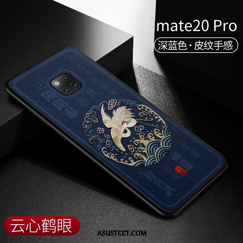 Huawei Mate 20 Pro Kuoret Vihreä Nahka Silikoni Kiinalainen Tyyli Kuori