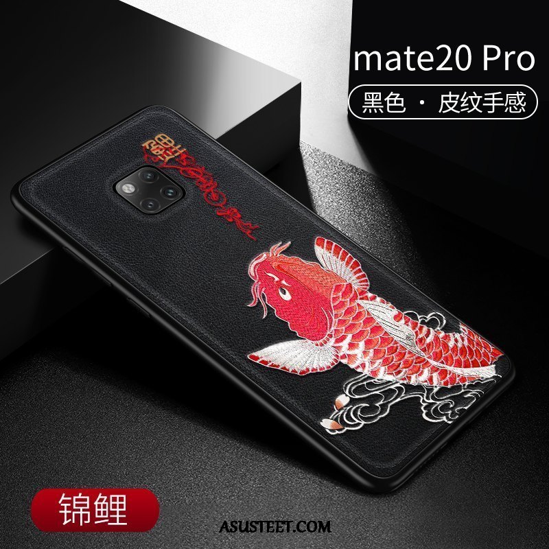 Huawei Mate 20 Pro Kuoret Vihreä Nahka Silikoni Kiinalainen Tyyli Kuori