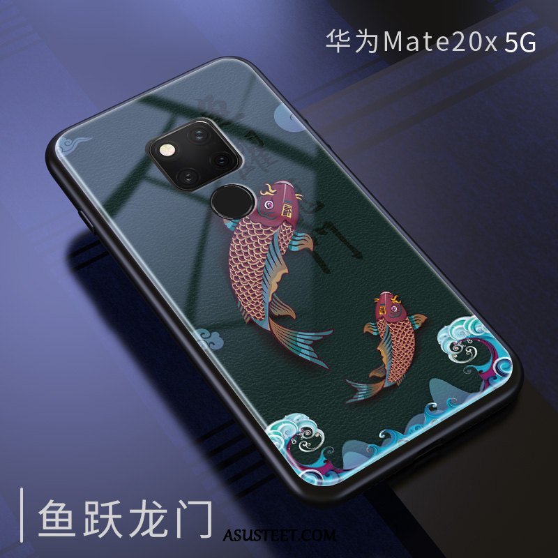 Huawei Mate 20 X (5g) Kuoret Net Red Kuori Sininen Tuuli Peili