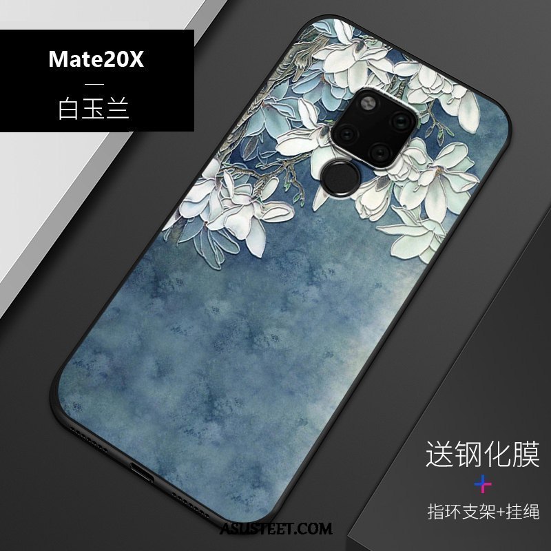 Huawei Mate 20 X Kuoret Sininen Pesty Suede Muokata All Inclusive Kohokuviointi