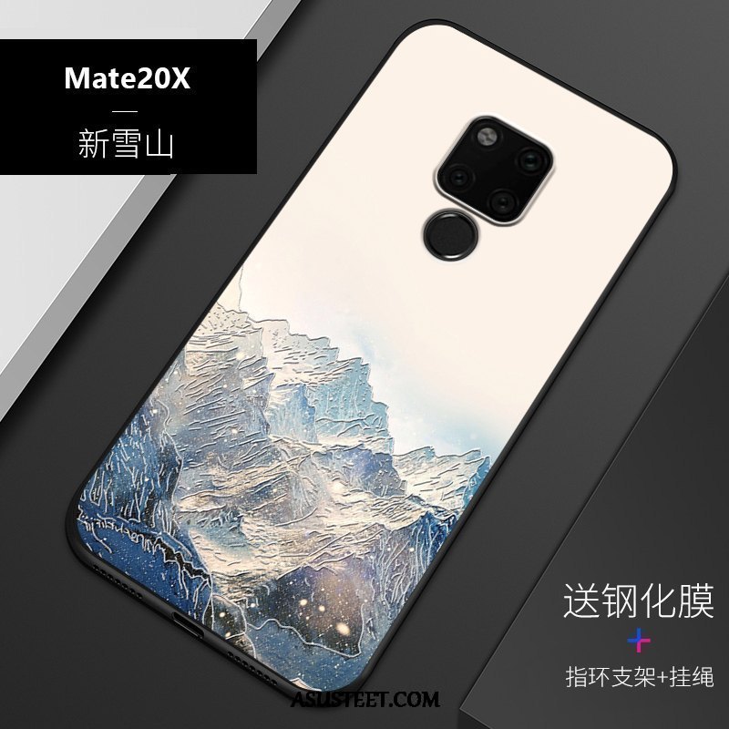 Huawei Mate 20 X Kuoret Sininen Pesty Suede Muokata All Inclusive Kohokuviointi