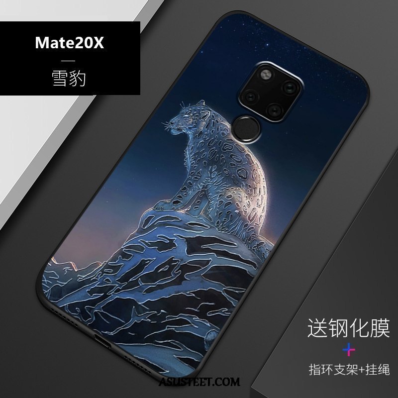 Huawei Mate 20 X Kuoret Sininen Pesty Suede Muokata All Inclusive Kohokuviointi