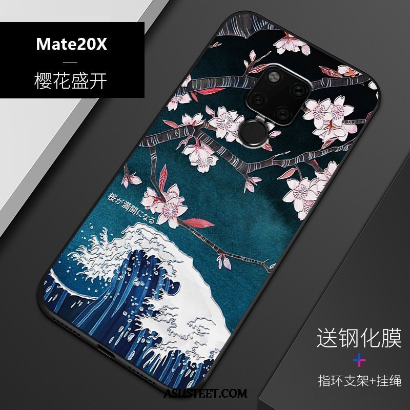 Huawei Mate 20 X Kuoret Sininen Pesty Suede Muokata All Inclusive Kohokuviointi