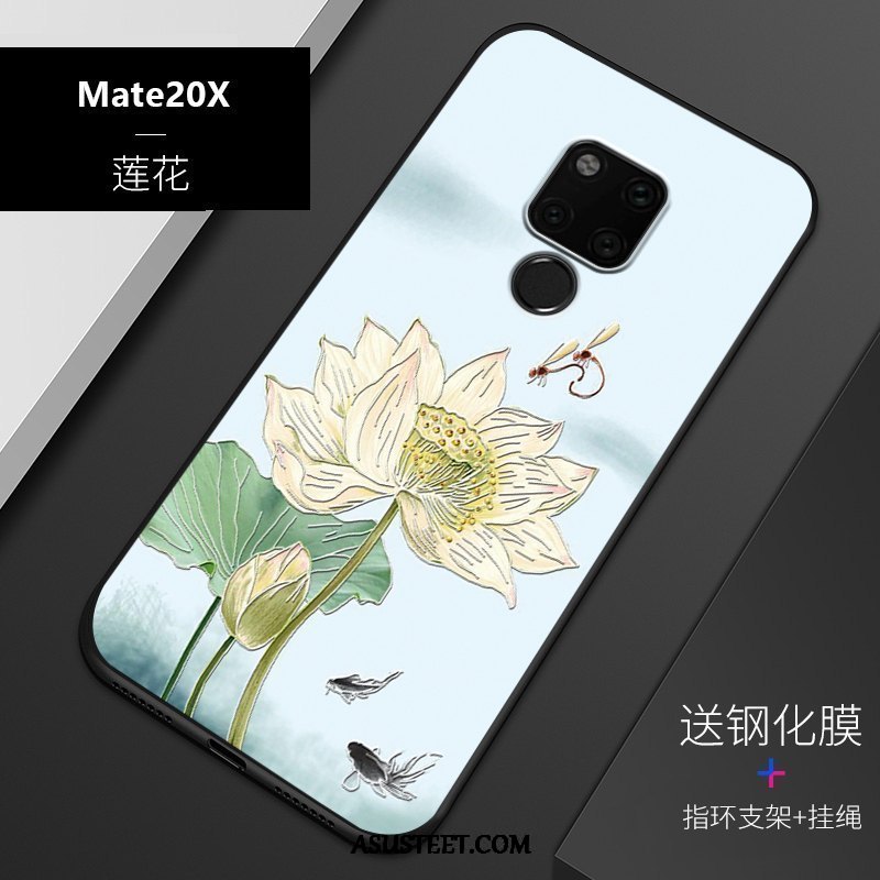 Huawei Mate 20 X Kuoret Sininen Pesty Suede Muokata All Inclusive Kohokuviointi