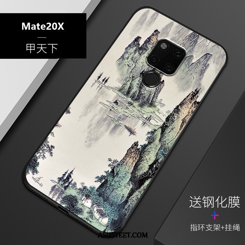 Huawei Mate 20 X Kuoret Sininen Pesty Suede Muokata All Inclusive Kohokuviointi