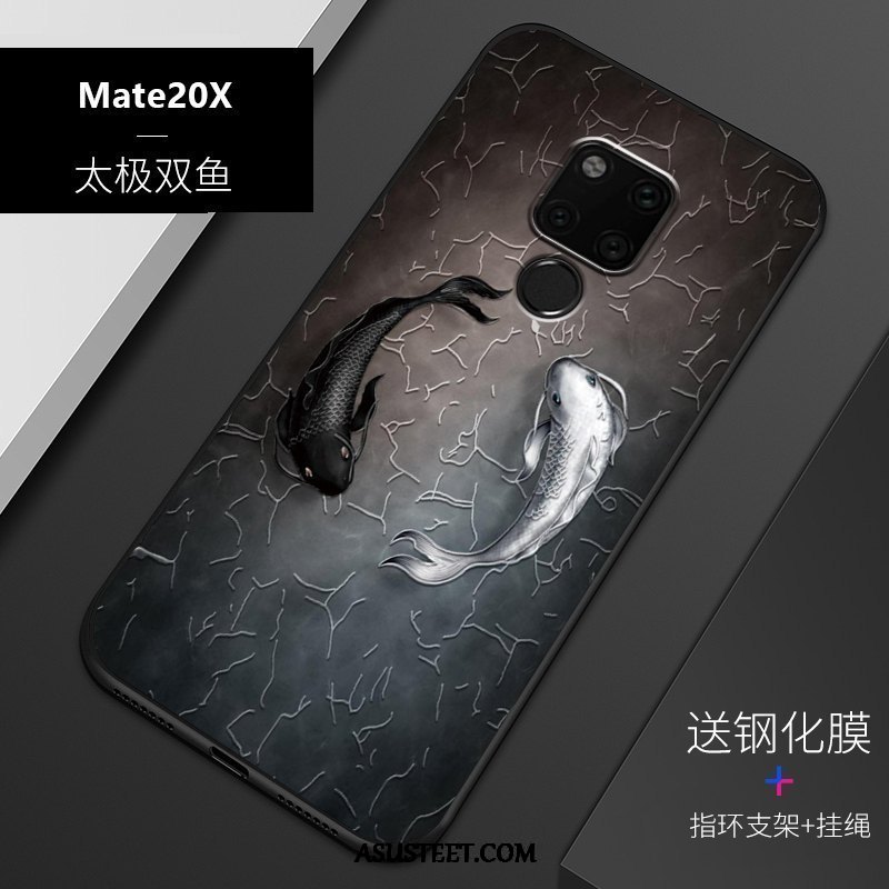 Huawei Mate 20 X Kuoret Sininen Pesty Suede Muokata All Inclusive Kohokuviointi