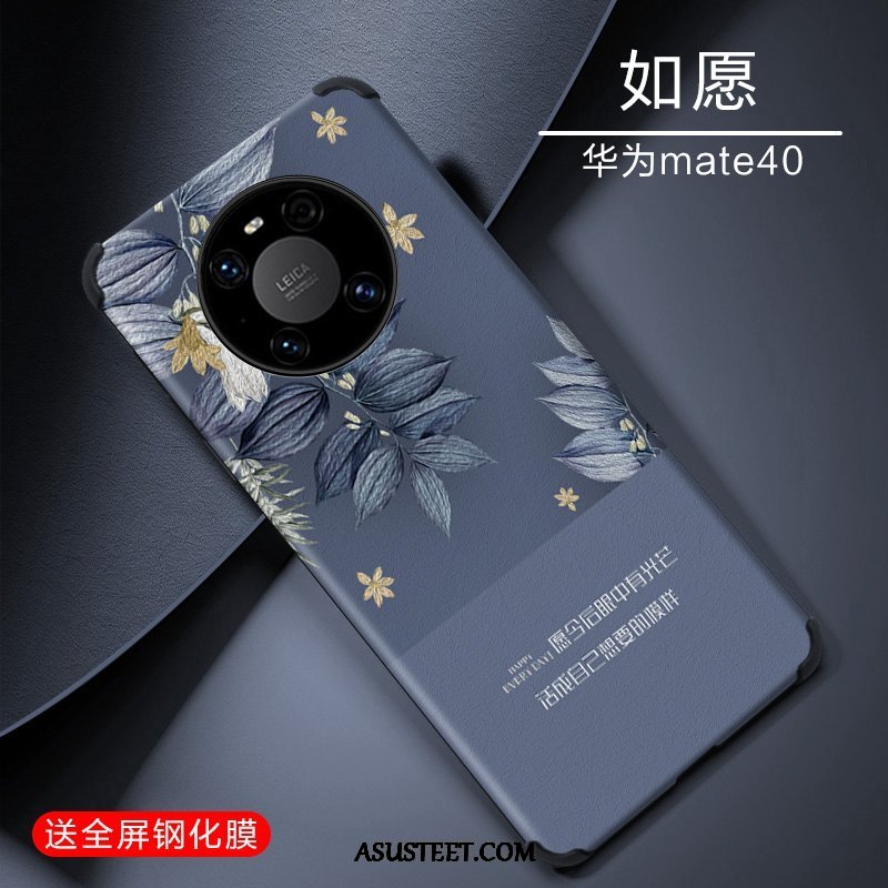 Huawei Mate 40 Kuori Kuoret Kohokuviointi Puhelimen Yksinkertainen Sininen