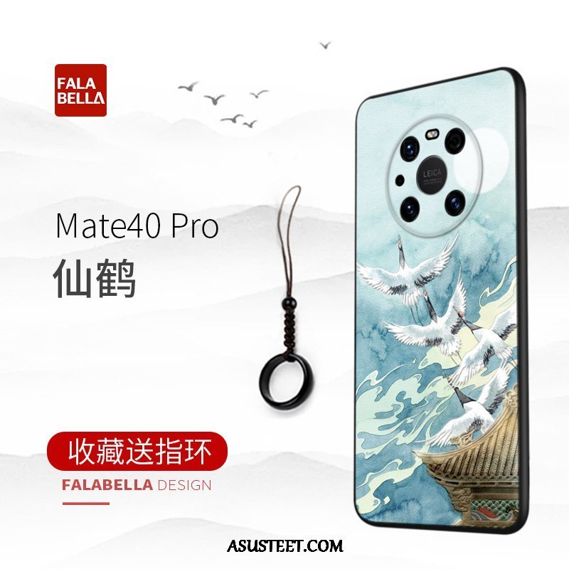 Huawei Mate 40 Pro Kuoret Silikoni Kiinalainen Tyyli Persoonallisuus All Inclusive Sininen