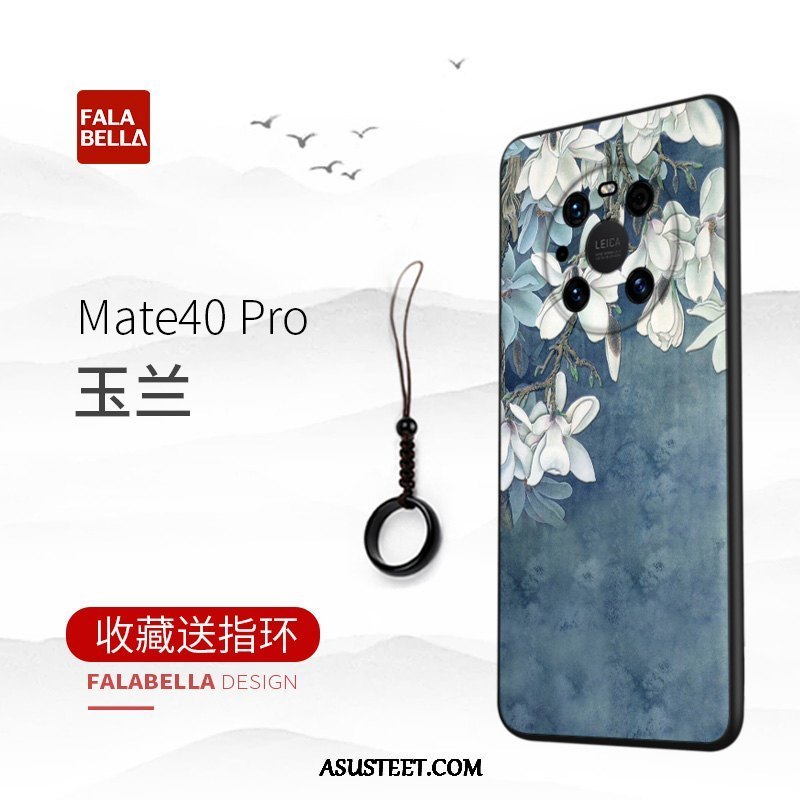 Huawei Mate 40 Pro Kuoret Silikoni Kiinalainen Tyyli Persoonallisuus All Inclusive Sininen