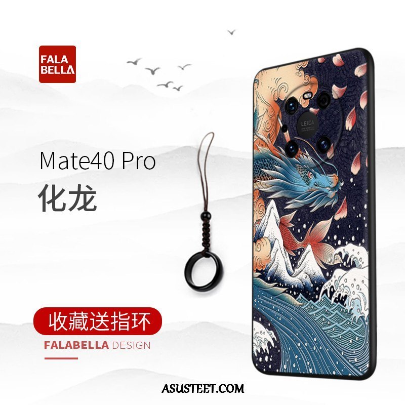 Huawei Mate 40 Pro Kuoret Silikoni Kiinalainen Tyyli Persoonallisuus All Inclusive Sininen