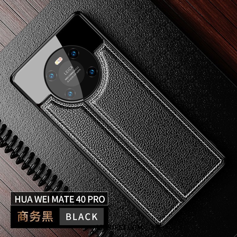 Huawei Mate 40 Pro Kuori Kuoret Musta Nahka Persoonallisuus Murtumaton