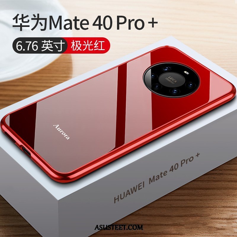 Huawei Mate 40 Pro+ Kuori Kuoret Punainen Lasi Kehys Kotelo Suojaus