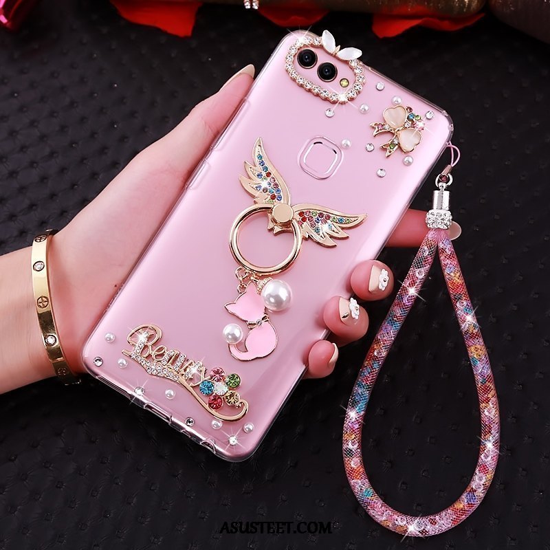 Huawei P Smart Kuoret Rhinestone Inlay Ripustettava Kaula Jauhe Puhelimen Kuori