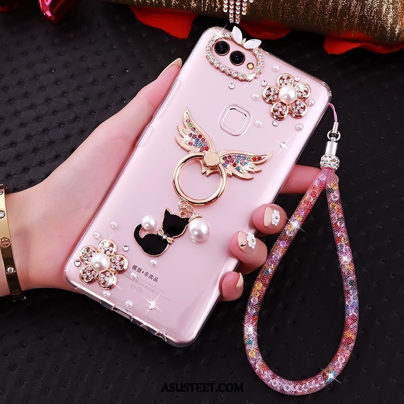 Huawei P Smart Kuoret Rhinestone Inlay Ripustettava Kaula Jauhe Puhelimen Kuori