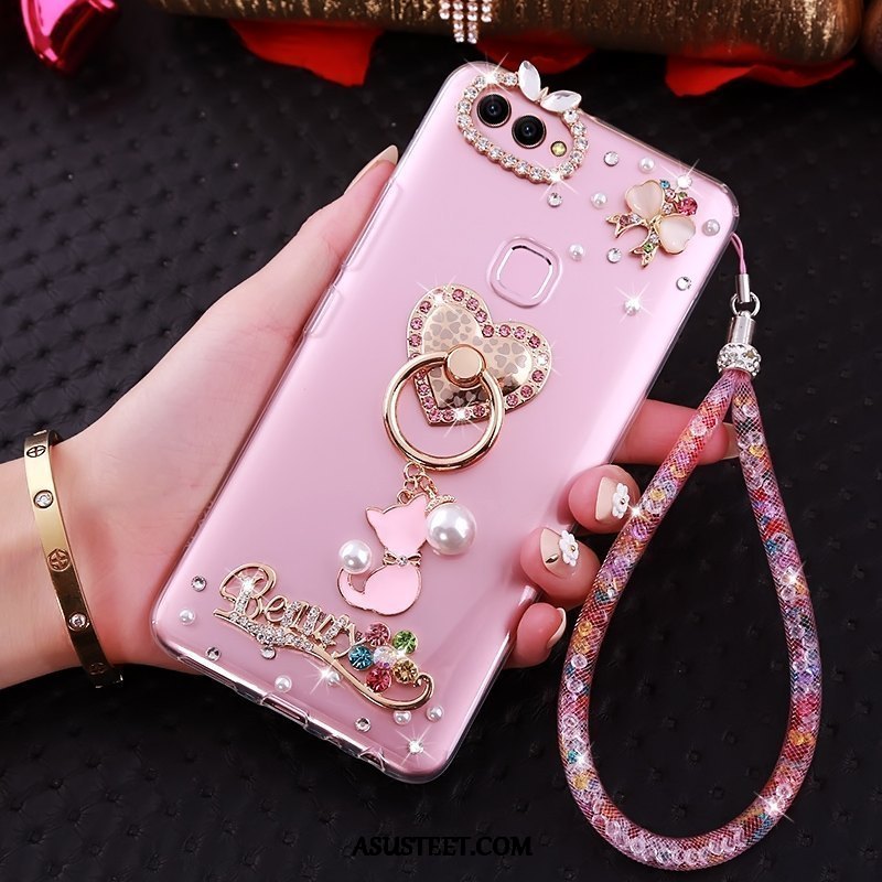 Huawei P Smart Kuoret Rhinestone Inlay Ripustettava Kaula Jauhe Puhelimen Kuori