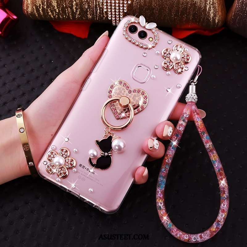 Huawei P Smart Kuoret Rhinestone Inlay Ripustettava Kaula Jauhe Puhelimen Kuori