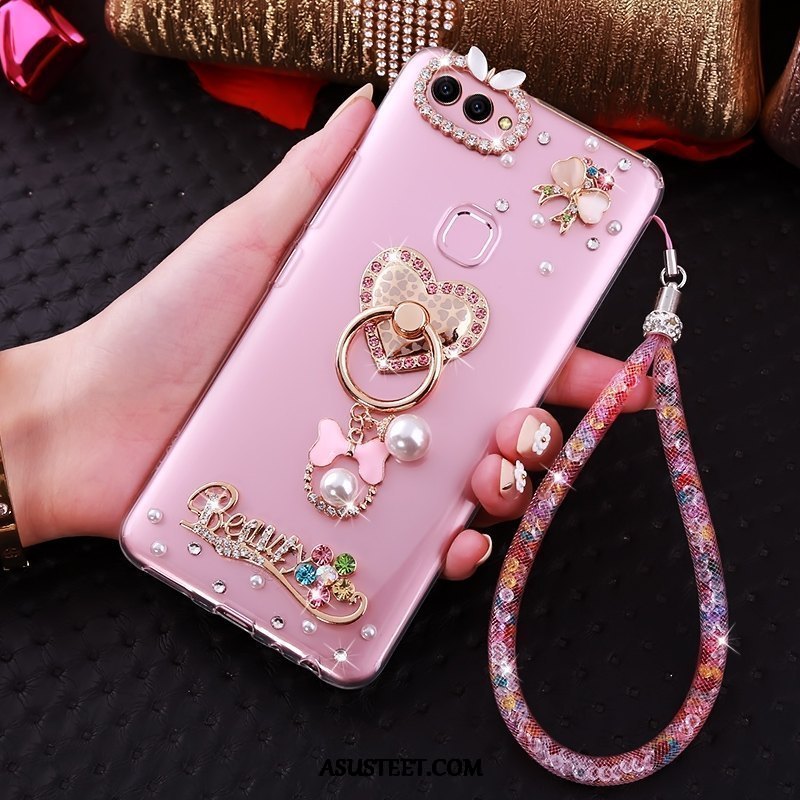 Huawei P Smart Kuoret Rhinestone Inlay Ripustettava Kaula Jauhe Puhelimen Kuori