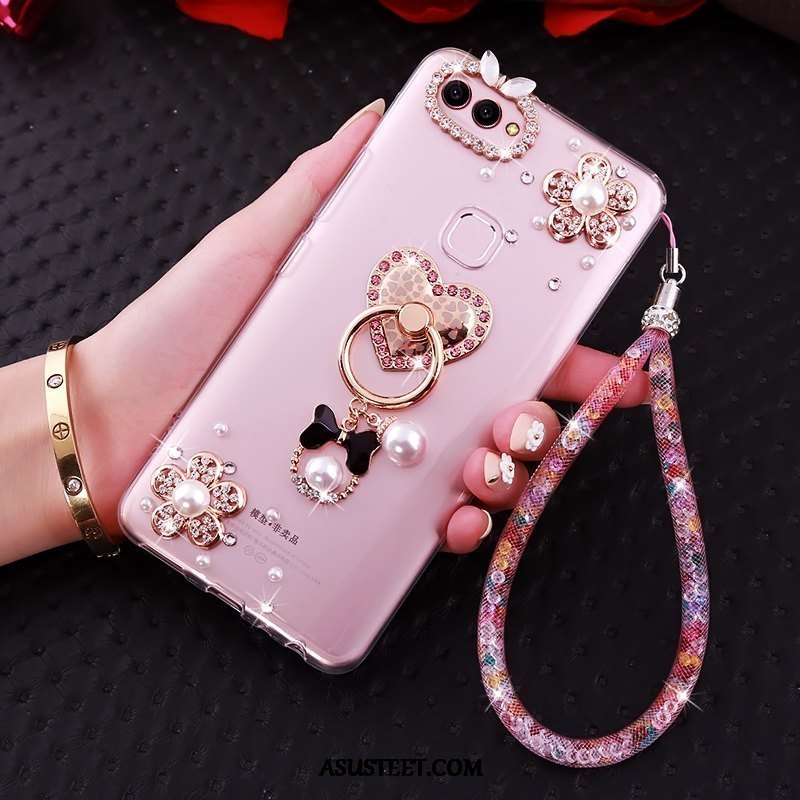 Huawei P Smart Kuoret Rhinestone Inlay Ripustettava Kaula Jauhe Puhelimen Kuori