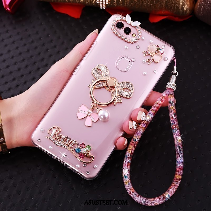 Huawei P Smart Kuoret Rhinestone Inlay Ripustettava Kaula Jauhe Puhelimen Kuori