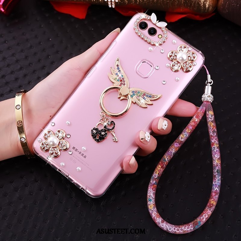 Huawei P Smart Kuoret Rhinestone Inlay Ripustettava Kaula Jauhe Puhelimen Kuori