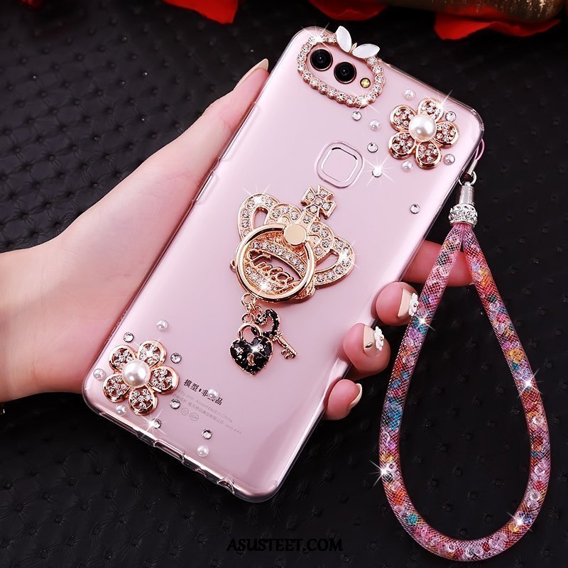 Huawei P Smart Kuoret Rhinestone Inlay Ripustettava Kaula Jauhe Puhelimen Kuori