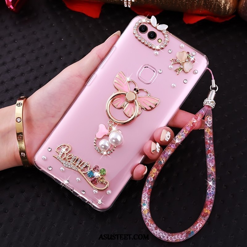 Huawei P Smart Kuoret Rhinestone Inlay Ripustettava Kaula Jauhe Puhelimen Kuori