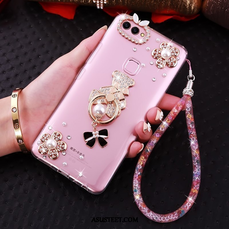 Huawei P Smart Kuoret Rhinestone Inlay Ripustettava Kaula Jauhe Puhelimen Kuori