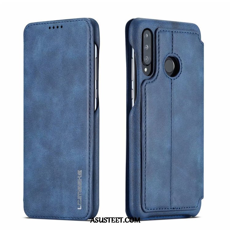 Huawei P30 Lite Kuori Kuoret Nahka Suojaus Kortti Puhelimen Punainen