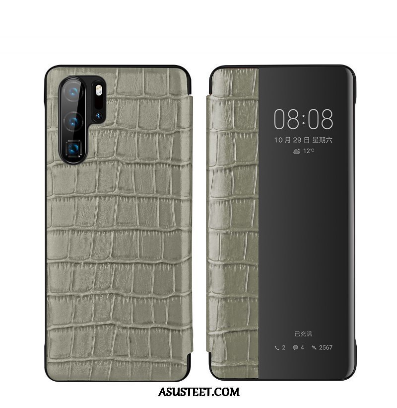 Huawei P30 Pro Kuoret Punainen Krokotiili Nahka Puhelimen Lehmä