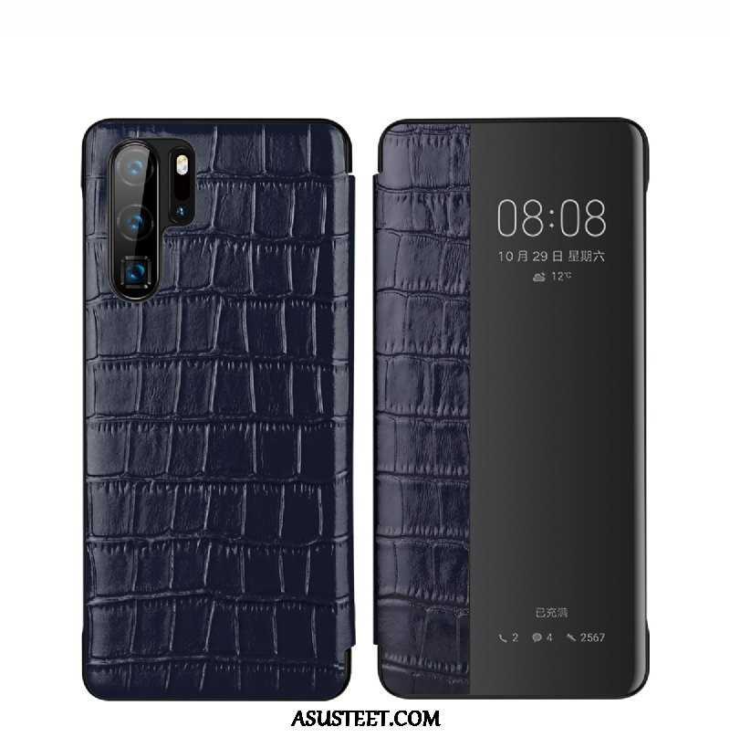 Huawei P30 Pro Kuoret Punainen Krokotiili Nahka Puhelimen Lehmä