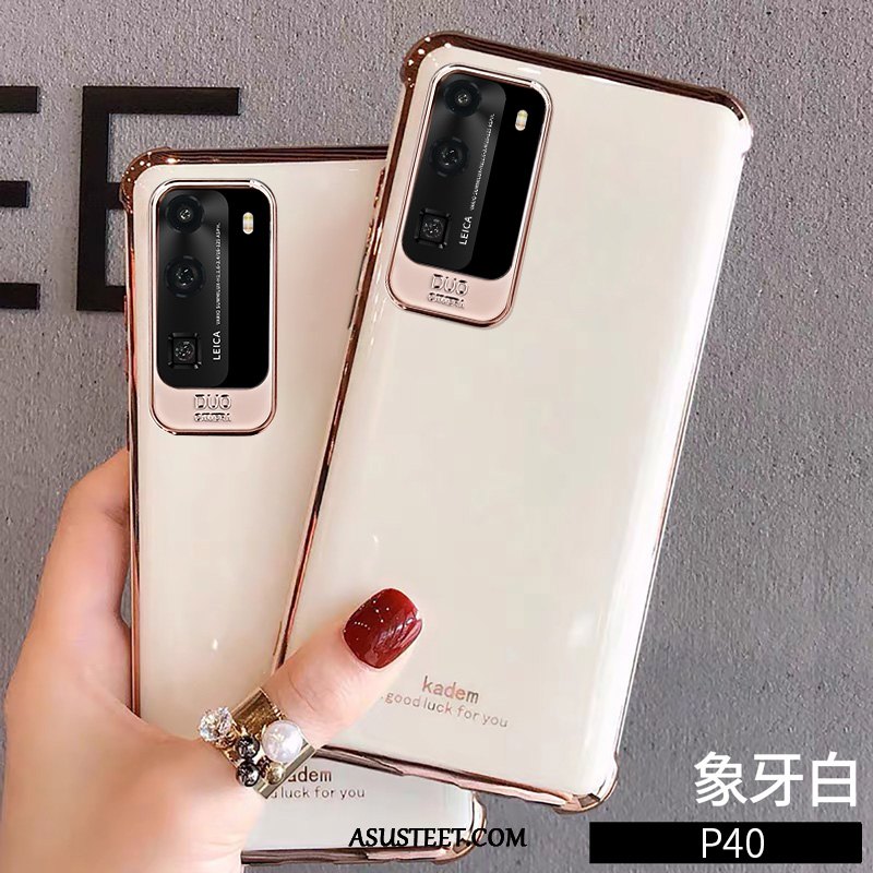 Huawei P40 Kuori Kuoret Net Red Suojaus Silikoni Suupaltti Valkoinen