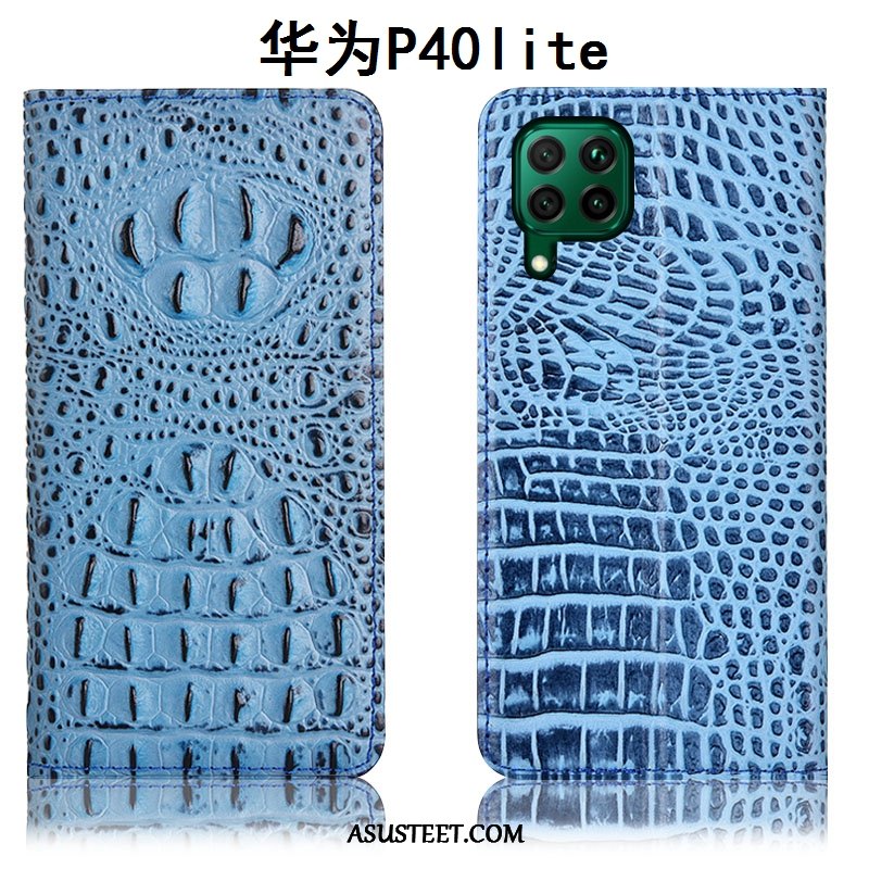 Huawei P40 Lite Kuoret Suojaus Puhelimen Nahkakotelo Sininen All Inclusive