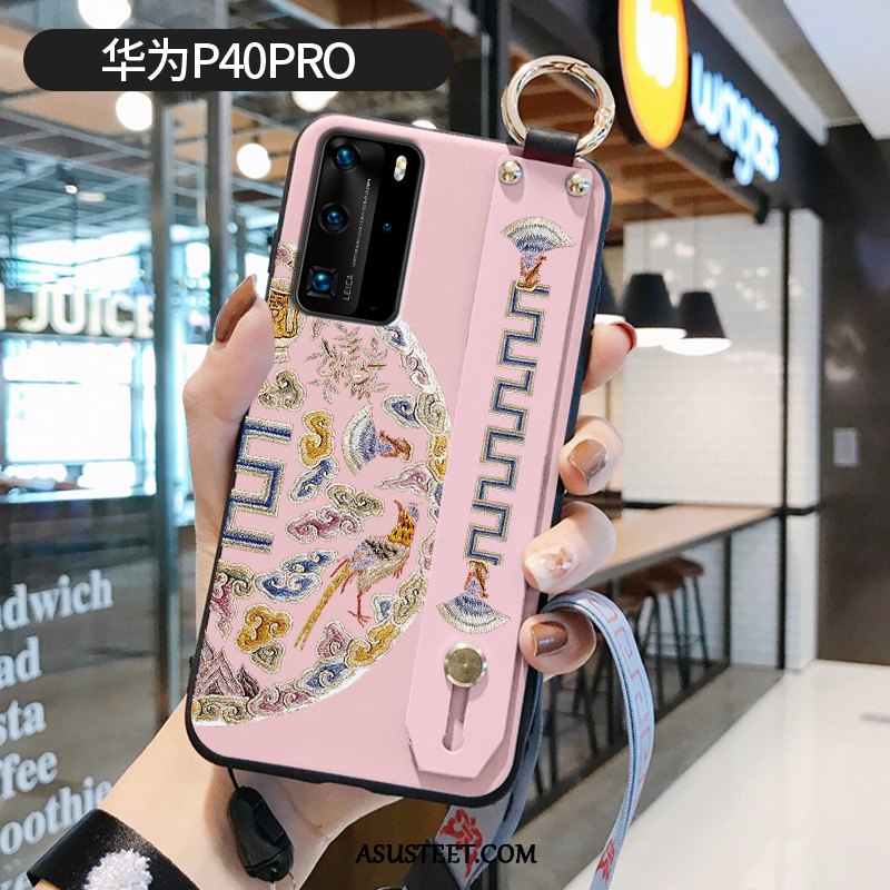 Huawei P40 Pro Kuoret Kotelo Pehmeä Neste Vuosikerta Kukkakuvio Kiinalainen Tyyli