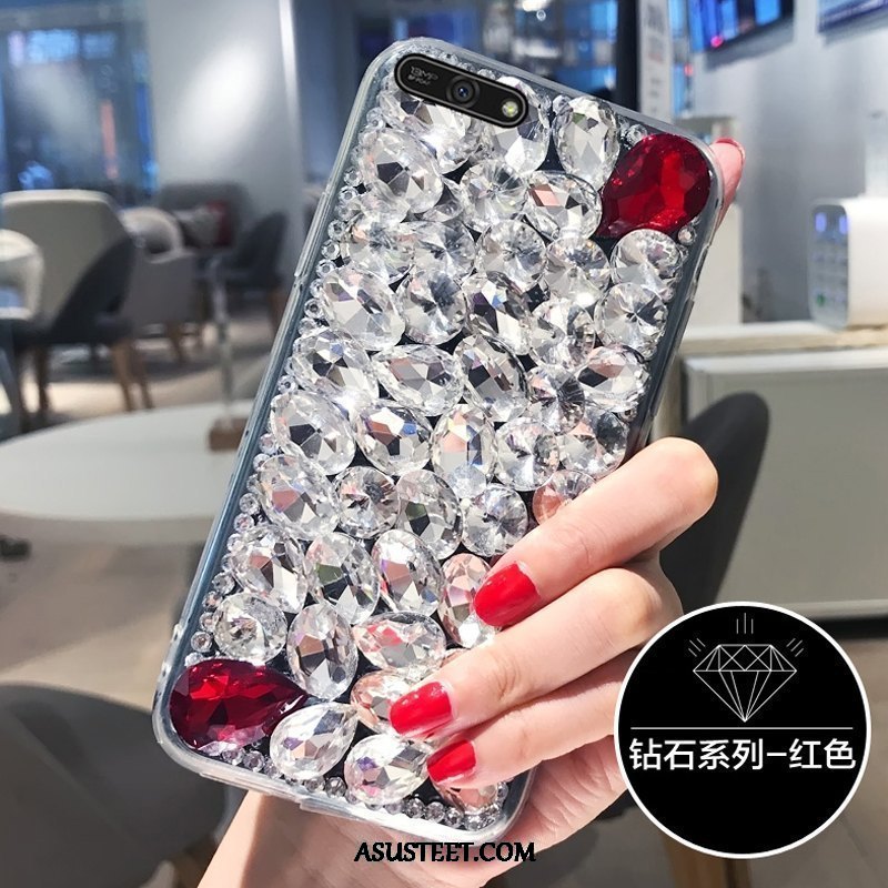 Huawei Y6 2018 Kuoret Murtumaton Rhinestone Inlay Musta Korkea Kova