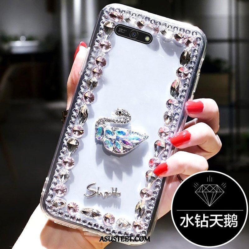 Huawei Y6 2018 Kuoret Murtumaton Rhinestone Inlay Musta Korkea Kova