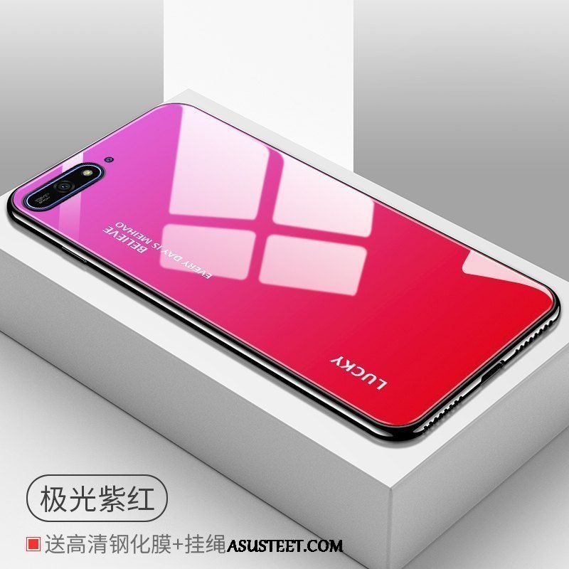 Huawei Y7 2018 Kuori Kuoret Kotelo Suojaus Karkaisu Violetti