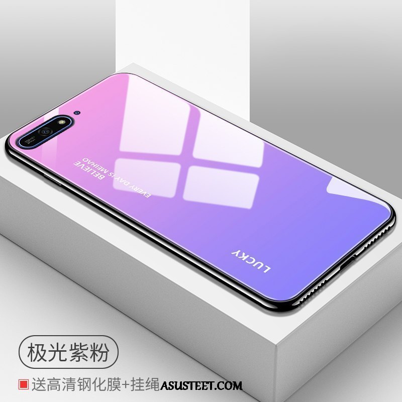 Huawei Y7 2018 Kuori Kuoret Kotelo Suojaus Karkaisu Violetti