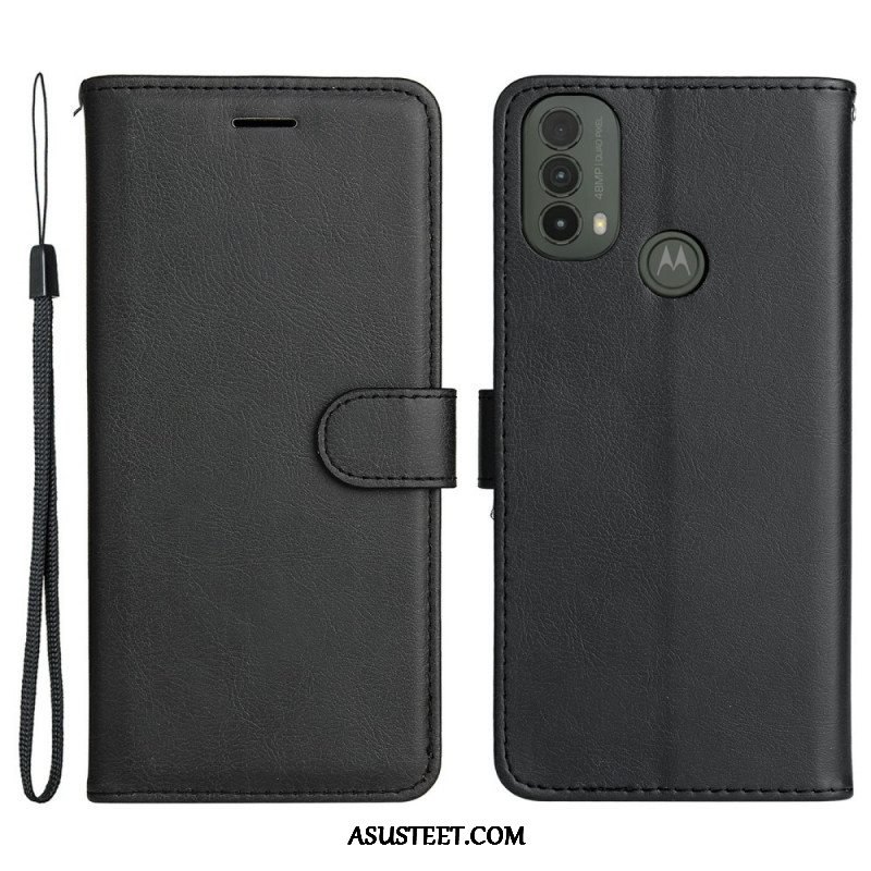 Kotelot Moto E40 / E30 / E20 Suojaketju Kuori Strappy Leather Effect